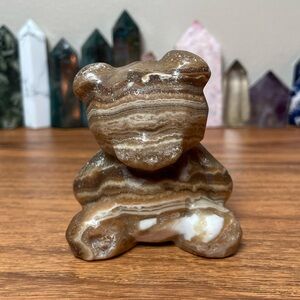 Chocolate Calcite Crystal Bear Carving